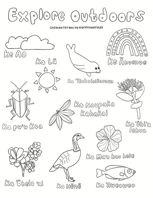 Explore Outdoors Downloadable Coloring Page